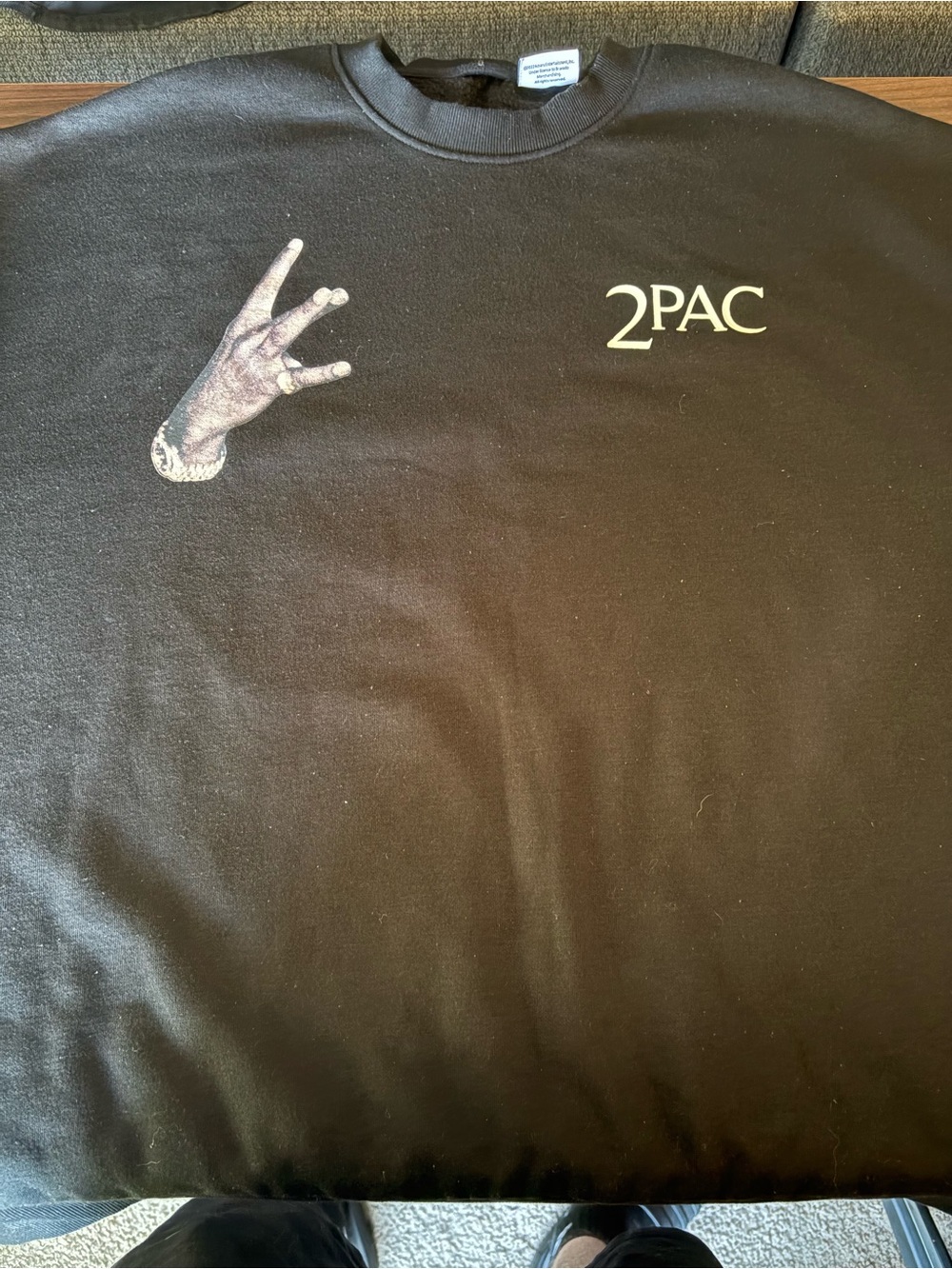 2PAC Logo Black Crewneck Sweater